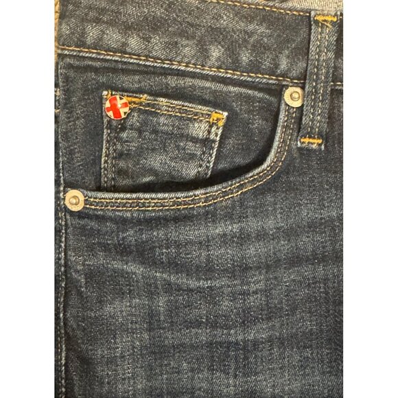 Hudson Kelli Jeans Bell-Bottom Flare Low-Rise Dark Raw Cut Hems Size 28 Stretch - Picture 3 of 8